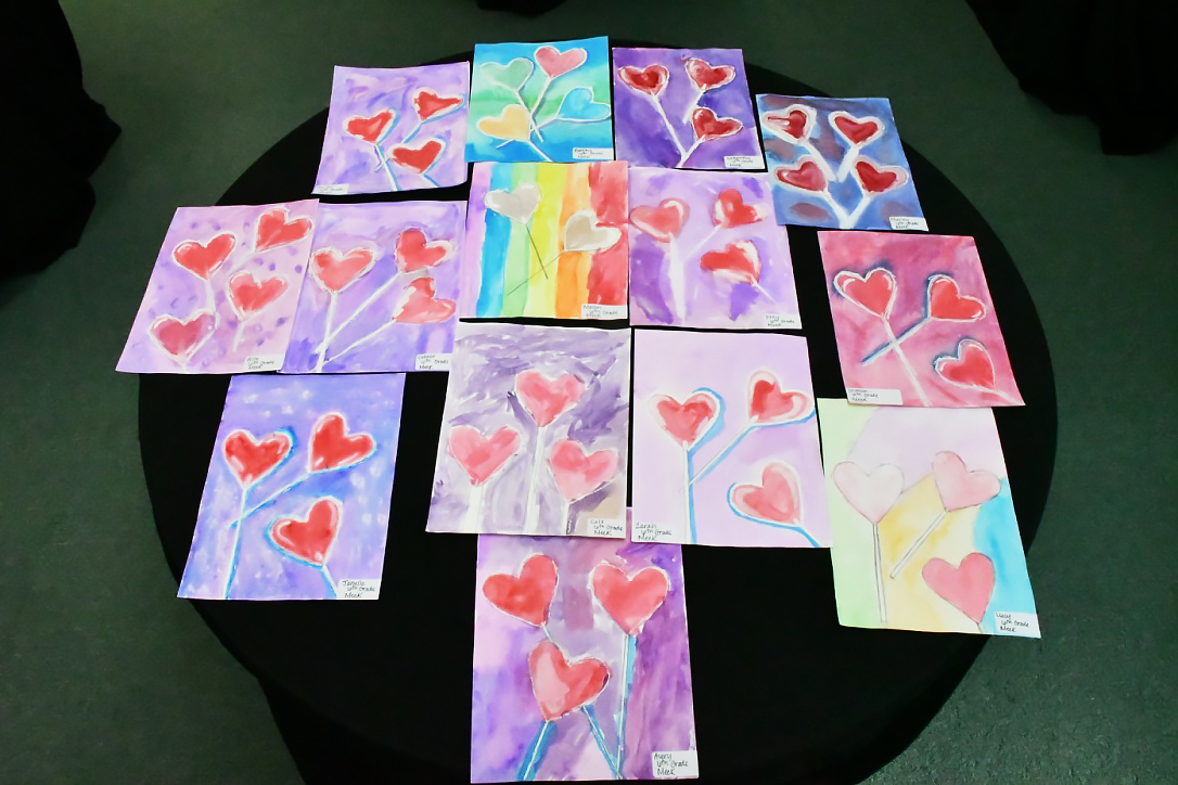 These sixth grade works show more advanced techniques such as shading and use of highlights.