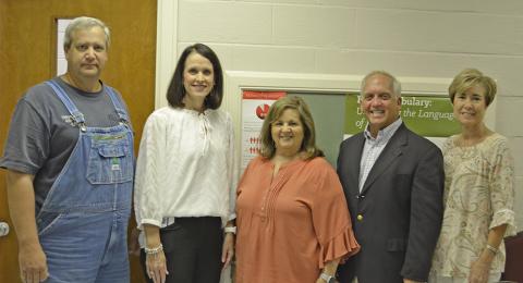 Board of education members, from left, President Chad Tidwell, Superintendent Dr. Holly Sutherland, board members Donna Jones, Boo Haughton and Kris Burleson. Not present was Beth McAlpine.    