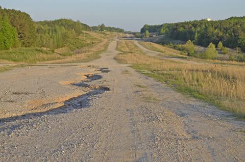 Erosion is taking its toll on the northbound lanes of the bypass corridor that was begun by the state many years ago, but never completed.