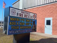 The electronic sign at the Haleyville Fire station No. 1 on Highway 13, says it all, as volunteers are desperately needed, especially in sight of the city’s three career firefighters all resigning to accept other jobs.
